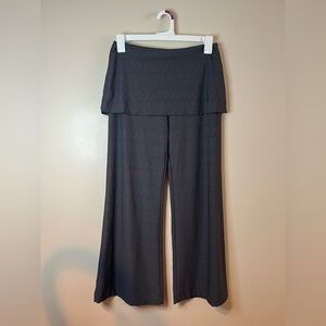 Prana Dark Gray Perforated Foldover Swim Cover-Up Pants NWOT